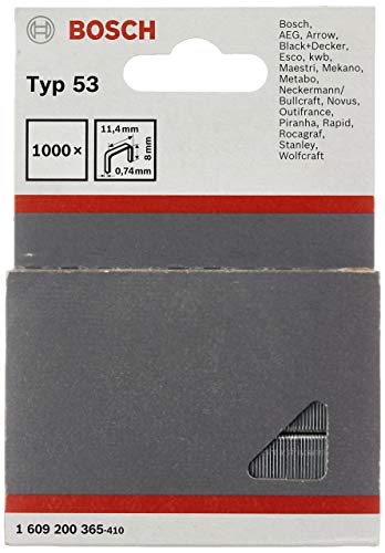 Bosch 1609200365 1000 Stk. Tackerklammern 8/11,4 mm Typ53 (Klammer für Handtacker)