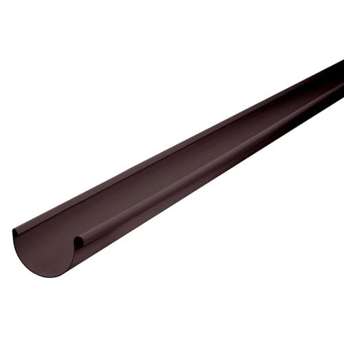 INEFA Dachrinne Kunststoff halbrund 200cm NW 100, 1 Stück Dunkelbraun Regenrinnen PVC, einfache...