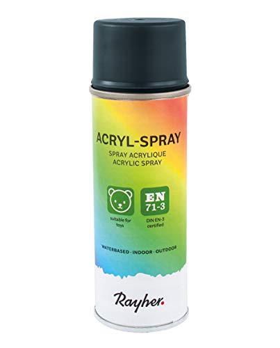 Rayher Hobby 34145572 Acryl-Spray, Acryllack, seidenmatt, Sprühlack für innen und außen, hohe...