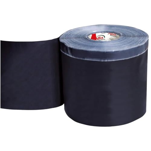 Alfa EPDM-Folie 200 mm x 20 m schwarze Dichtfolie aus EPDM-Kautschuk mit einseitigem Butyl-Streifen...