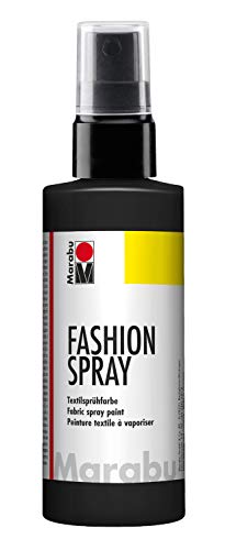 Marabu 17190050073 - Fashion Spray schwarz 100 ml, Textilsprühfarbe, m. Pumpzerstäuber, für helle...
