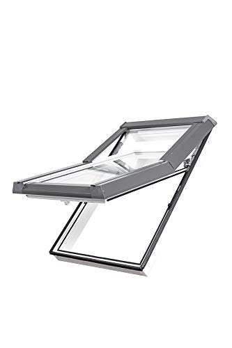 AFG - Skylight Kunststoff Dachfenster PVC 78 x 118 mit Eindeckrahmen Schwingfenster