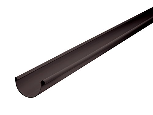 INEFA Dachrinne halbrund 200cm PVC Dunkelbraun NW 100, 1 Stück, Kunststoff, Rinne für Dach,...