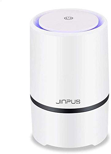 JINPUS Luftreiniger Allergie mit True HEPA Filter, Desktop Luftreiniger Staub Ionisator mit LED,...