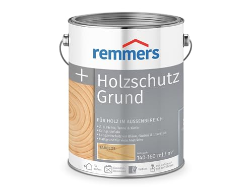 Remmers Holzschutz-Grund farblos, 5 Liter, Holz Imprägnierung für außen, Holzschutz vor Pilzen...