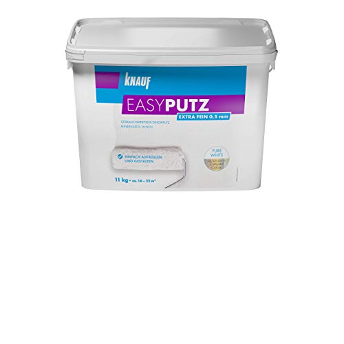 Knauf Extra Fein 11 kg 0,5 mm EASYPUTZ, Körnung, schneeweißer, mineralischer Dekorputz,...