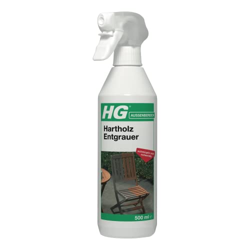 HG Hartholz Entgrauer 500 ml – ein Holzentgrauer, der stumpfes Hartholz wieder frisch und sauber...