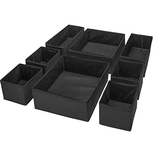 Puricon 8er-Set Aufbewahrungsbox Stoff Schubladen-Organizer/Ordnungssystem für Kleidung Faltbare...