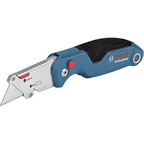 Bosch Professional Universal Klappmesser mit Klingenfach im Metall-Griff (inkl. 2 Ersatzklingen, in...