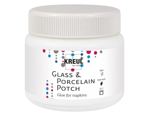 KREUL 49451 - Porzellan Potch, 150 ml Dose, transparenter Serviettenkleber und Lack für...