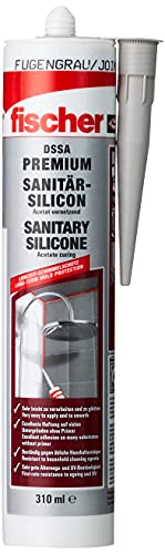 fischer Premium-Sanitärsilikon, Silikon zum Abdichten & Verfugen im Sanitär- und Küchenbereich,...