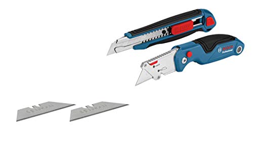 Bosch Professional 2 tlg. Messer Set (mit Universal Klappmesser und Profi Cuttermesser, inkl....