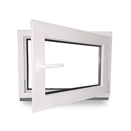 Kellerfenster - Kunststoff - Fenster - innen weiß/außen weiß - BxH: 60 x 40 cm - 600 x 400 mm -...