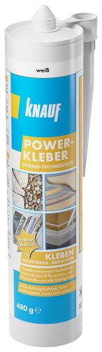 Knauf Power-Kleber 480 g – Power-Klebstoff, gebrauchsfertiger, einkomponentiger Hybrid-Klebstoff,...