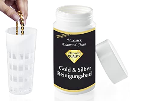 WENKO 3085610500 Diamond Clean Gold- & Silber Reinigungsbad - inklusive Tauchsieb, Schmuckreiniger,...