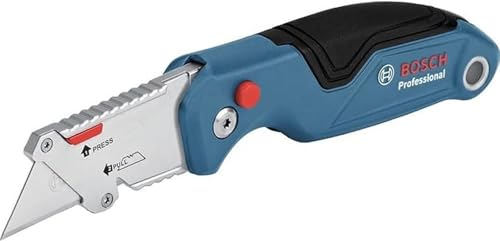 Bosch Professional Universal Klappmesser mit Klingenfach im Metall-Griff (inkl. 2 Ersatzklingen, in...