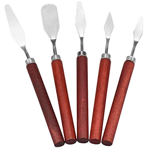 NATUCE 5PCS Öl-Malen Spachteln Malmesser Set, Palette Messer, Farbspachtel, Spachtel Messer...