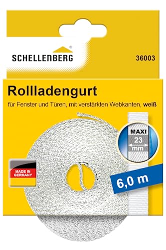 Schellenberg 36003 Rolladengurt 23 mm x 6,0 m System MAXI, Rollladengurt, Gurtband, Rolladenband,...