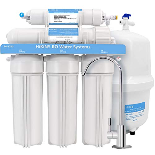 HiKiNS 5-stufiges Umkehrosmose-Trinkwasser Filtersystem, 125GPD Large Flow Umkehrosmose unter der...