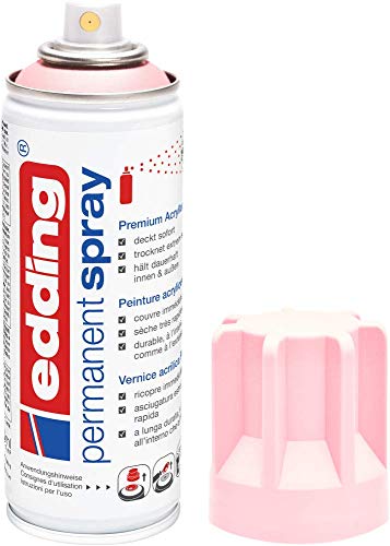 edding 5200 Permanent-Spray - pastell-rosa matt - 200 ml - Acryllack zum Lackieren und Dekorieren...