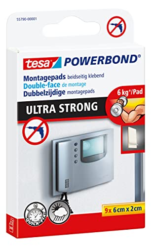 tesa Powerbond Ultra Strong Klebepads / Doppelseitige Pads für die Montage im Innen- sowie...