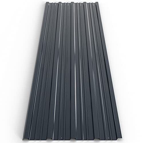 Deuba 12x Trapezblech 129x46cm = 7m² verzinkt Profilblech Dachblech Wellblech Dachplatten...