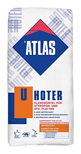 HOTER U Atlas Klebe und Armierungsmörtel für Styropor EPS XPS 2 in 1 Grau