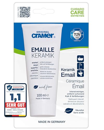 CRAMER Emaille Keramik Badreiniger 100 ml (Email-Star) - säurefreies Putzmittel für Badewannen,...