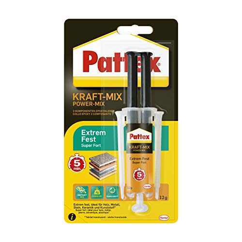 Pattex Kraft-Mix Extrem Fest, extrem starker Epoxidharz Kleber mit hoher Endfestigkeit, Klebstoff...