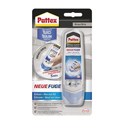 Pattex Perfektes Bad Neue Fuge, Silikon Dichtmasse für neue Fugen in nur einem Schritt,...