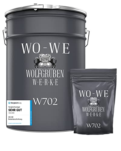 WO-WE 2K Epoxidharz Garagenfarbe Bodenbeschichtung W702 Steingrau wie RAL 7030-2,5Kg