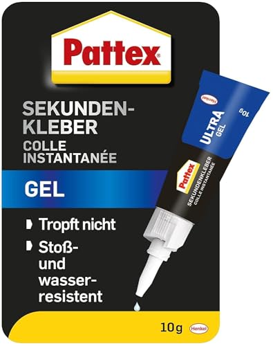 Pattex Sekundenkleber Ultra Gel, extra starker & flexibler Superkleber, stoß- & wasserresistentes...