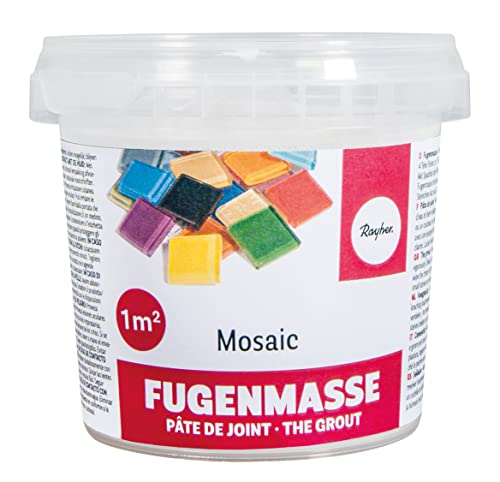 Rayher Hobby Rayher 1460100 Fugenmasse für Mosaikarbeiten, reinweiß, 1A Qualität, Becher 500 g,...