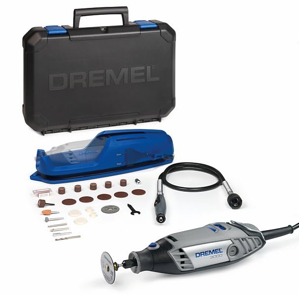 Dremel 3000 Multifunktionswerkzeug 130W, Set mit 1 Aufsatz, 25 Zubehörteilen und Koffer, Variable...