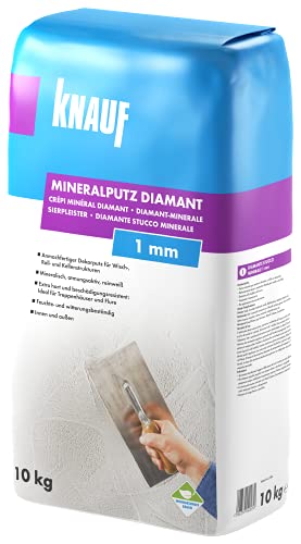 Knauf Mineralputz Diamant 1,0-mm Körnung – mineralischer Dekor-Putz, als Decken-, Wand-Belag oder...