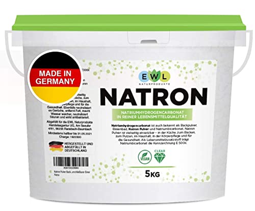 Natron Pulver Baking Soda 5kg I Deutsche Herstellung u. Abfüllung I Hochreine Lebensmittelqualität...