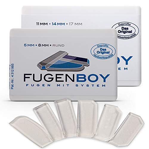 Fugenboy® Silikon Fugenglätter 6er Set | Made in Germany | 5mm, 8mm, rund, 11mm, 14mm, 17mm |...