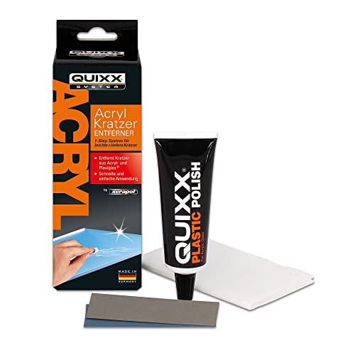 QUIXX Acryl Kratzer-Entferner für Acryl- und Plexiglas-Oberflächen | Kratzerentferner Scheinwerfer...