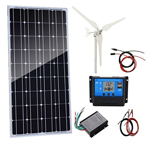 AUECOOR 200 W Wind & Solar Kit/Hybrid System-Kit: 100 W Windturbinen-Generator & 100 W...