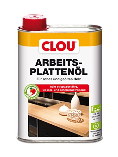 Clou Arbeitsplatten-Öl für rohes und geöltes Holz, wasserabweisende und abriebfeste...