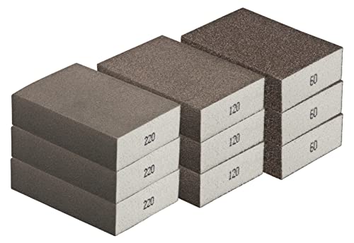 Schleifschwamm-GROB MITTEL FEIN Set 3x3 I Körnung K60 K120 K220 I DIY, Handschleifer für...