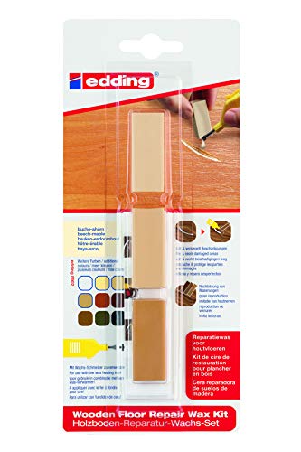 edding 8902 Holzboden-Reparaturwachs-Set - Buche/Ahorn - 3 Hartwachse - zum Ausbessern von...