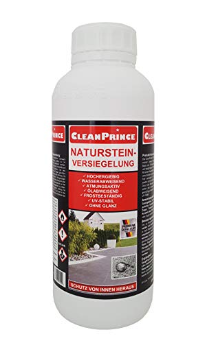 CleanPrince Natursteinversiegelung 1 Liter CP400045 | wasser öl abweisend ohne Glanz Sandstein...