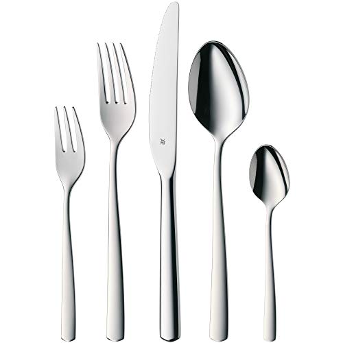 WMF Boston Edelstahl Besteck Set 6 Personen, Essbesteck Set 30 teilig, Monobloc-Messer, Cromargan...