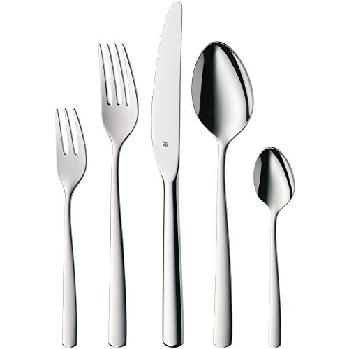 WMF Boston Edelstahl Besteck Set 6 Personen, Essbesteck Set 30 teilig, Monobloc-Messer, Cromargan...