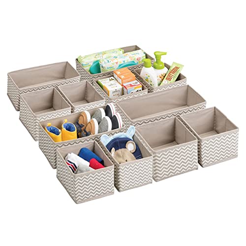 mDesign Aufbewahrungsboxen aus Stoff – Schubladen Ordnungssystem in zwei Größen für Wäsche,...
