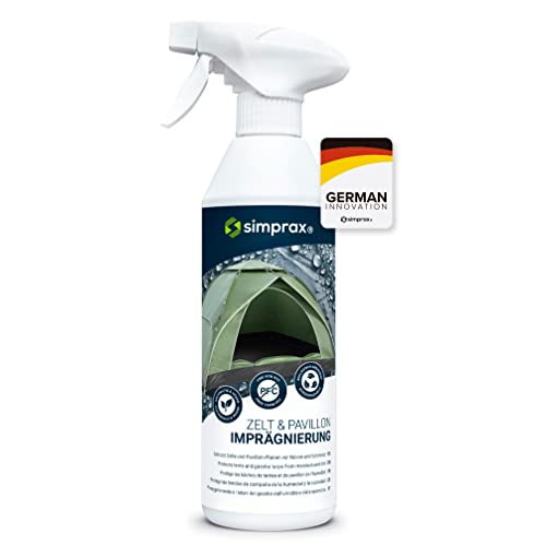simprax® Zelt Imprägnierung Spray-On - 500ml - Imprägniermittel Imprägnierspray - Oeko-TEX...