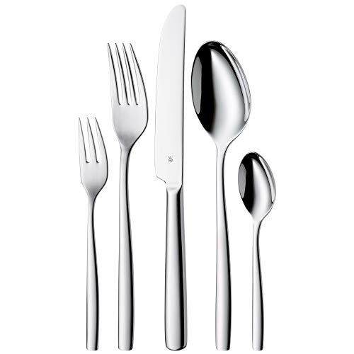 WMF Palma Edelstahl Besteck Set 6 Personen, Essbesteck Set 30 teilig, Monobloc-Messer, Cromargan...