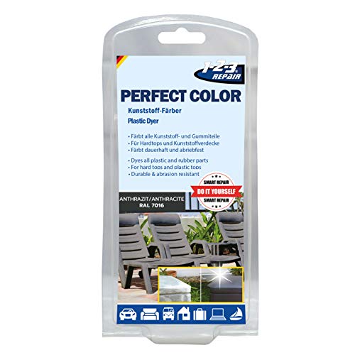 1-2-3 REPAIR® Kunststoff Farbe Anthrazit - Professioneller Kunststoff Auffrischer für Gartenmöbel...