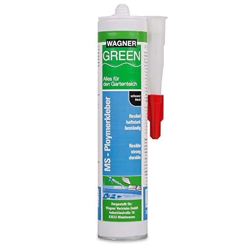 Unterwasserkleber für Teich, Aquarium und Pool | Wagner Green MS Polymerkleber schwarz 310ml in DIN...